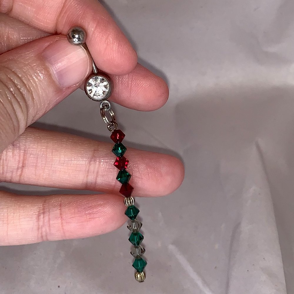 Swarovski Crystal Dangle Belly Ring